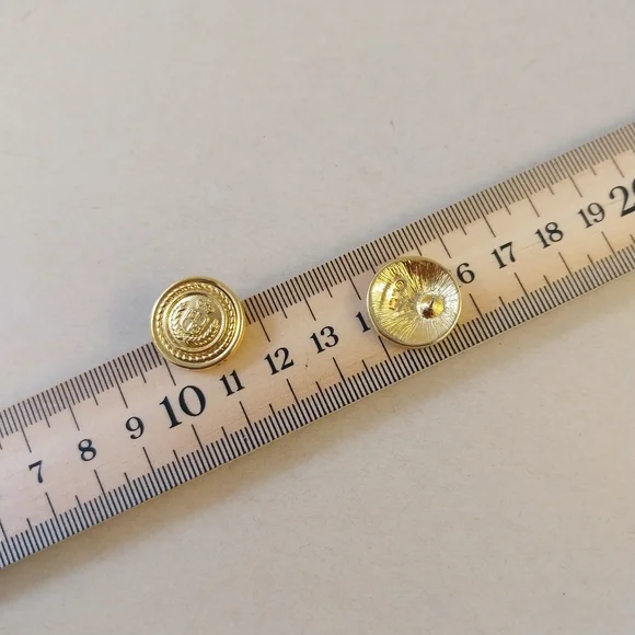 Liz  Claiborne Gold Button Earrings - Picture 6 of 10
